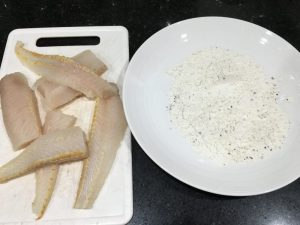 Chopped hake fillets