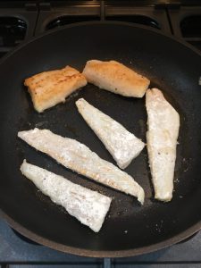 Frying fish fillets