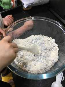 Buzymum - Combining dry ingredients for the biscuits