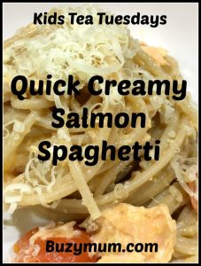 Buzymum - Quick Creamy Salmon Spaghetti