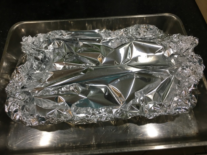 Buzymum - Tin foil parcel ready for the oven