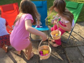 Buzymum - Clues led them to eggs on the garden chairs with bedtime toys