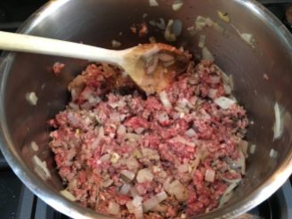 Buzymum - Browning the mince before the veg is added